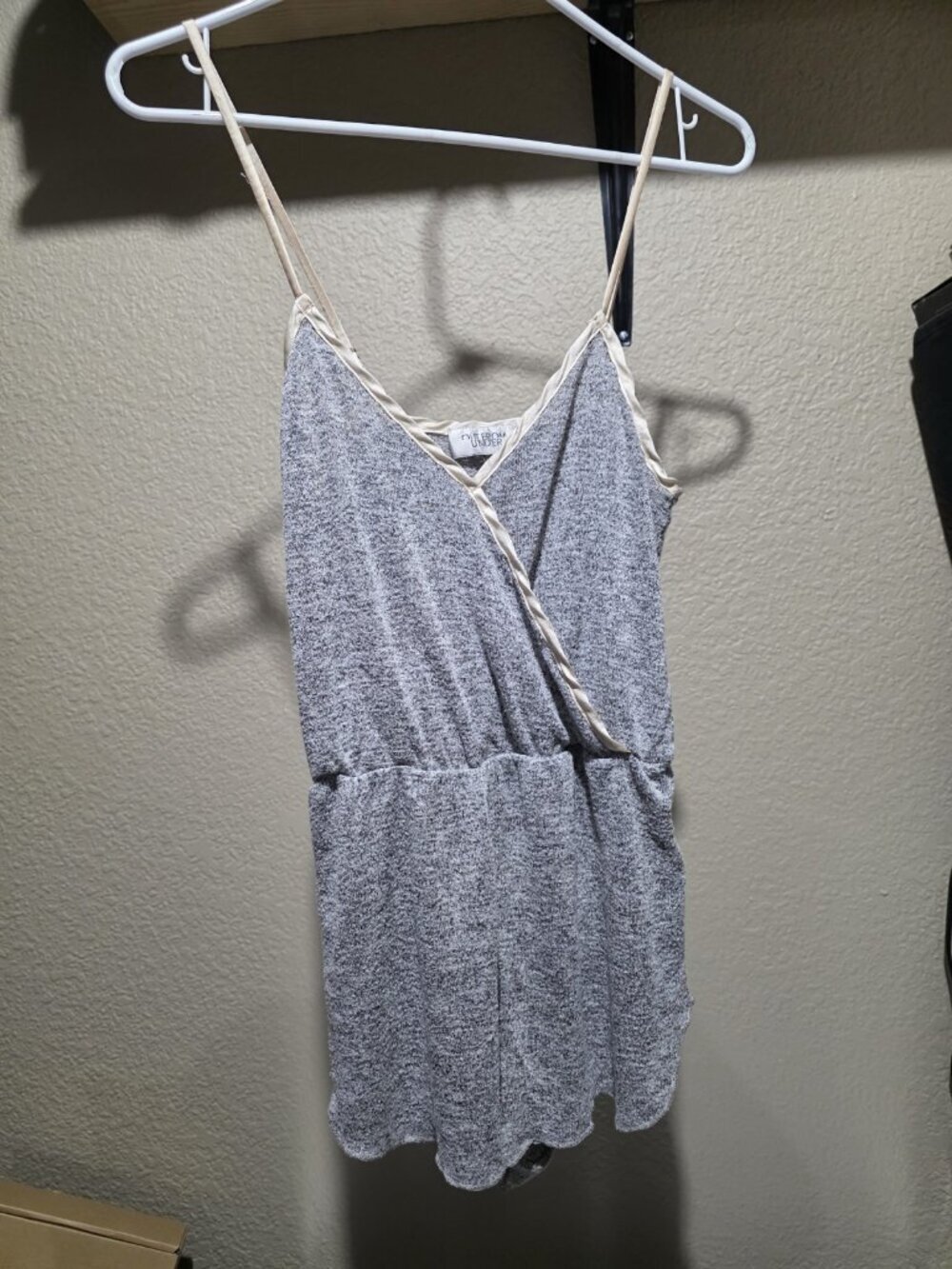 Out From Under Gray Shorts Romper Women's Size Small Sleeveless Loungewear - Picture 1 of 8